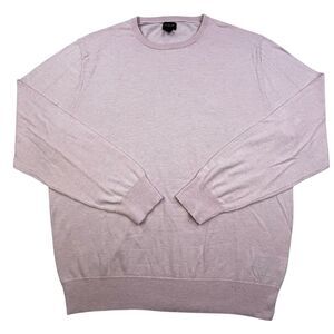 Vintage J Crew Sweater XL Pink Linen Cotton Blend Crew Neck Soft Casual